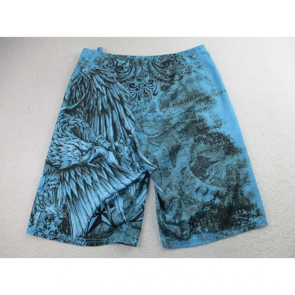 MMA Elite Eagle‎ Board Shorts Mens Medium Blue Swim Trunks Beach Surfing M